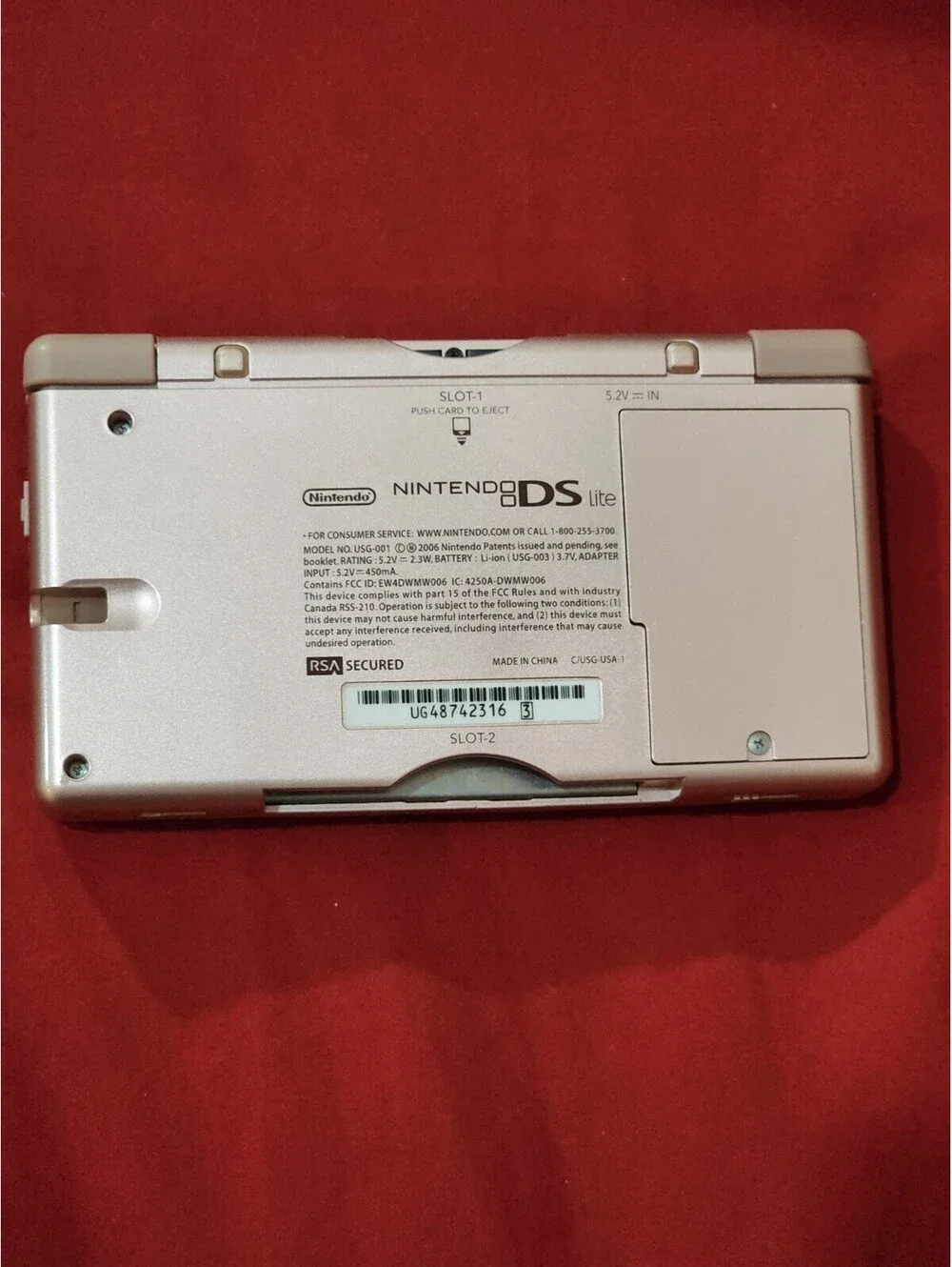 Nintendo DS Lite Pink USG-001 Handheld UNTESTED